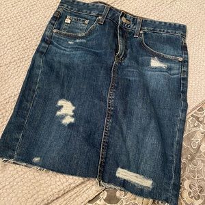 AG denim distressed pencil skirt